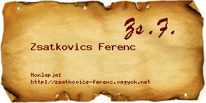 Zsatkovics Ferenc névjegykártya